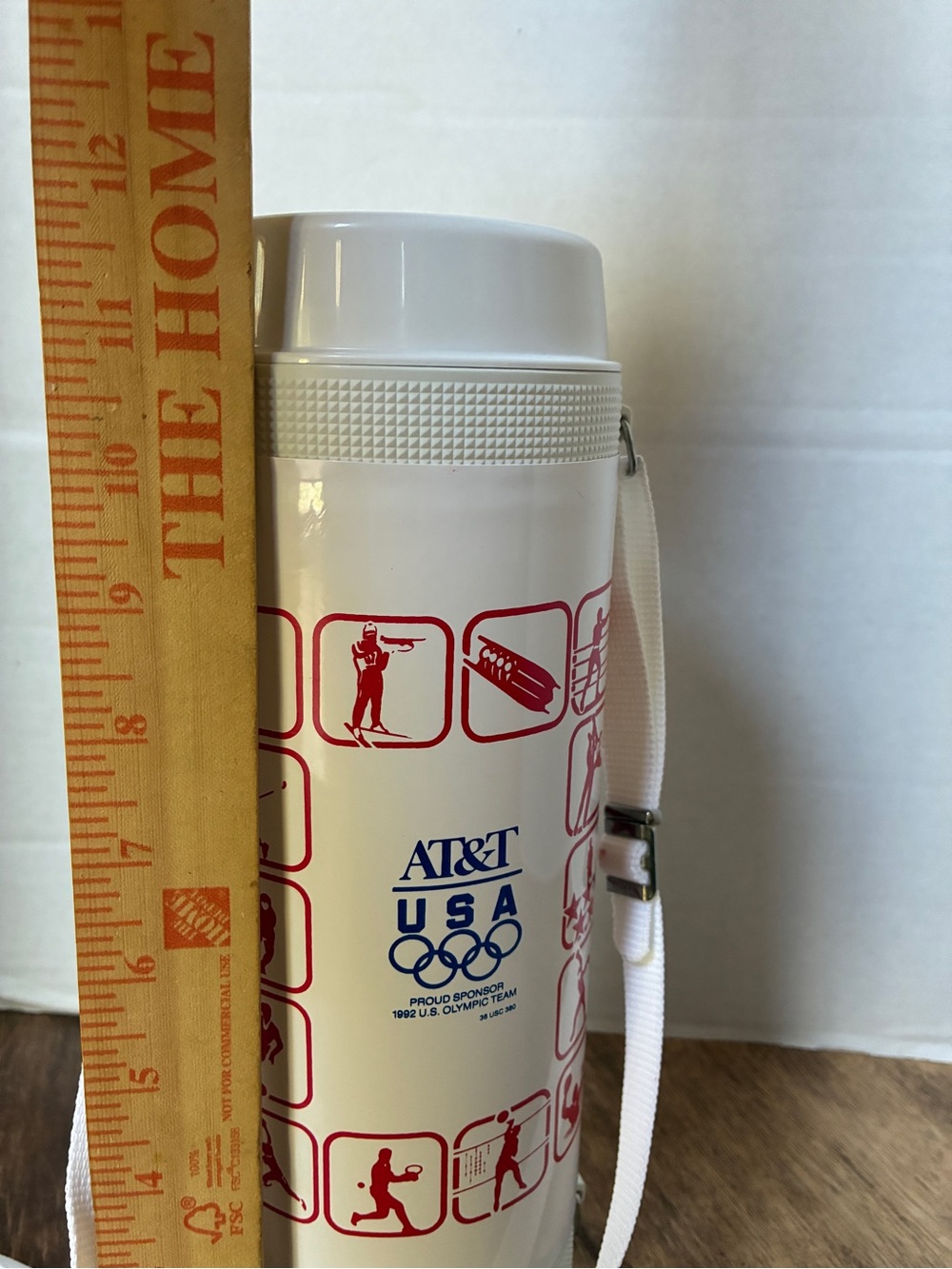 VTG Tiger Vacuum Thermos Bottle 1992 Olympics USA Mikasa Japan Strap RARE - Picture 7 of 10